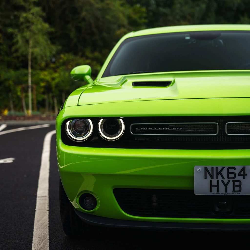 Dodge Challenger Green Headlight