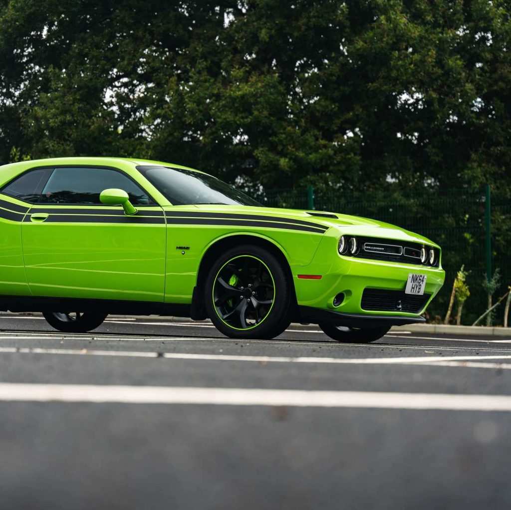 Dodge Challenger on road view