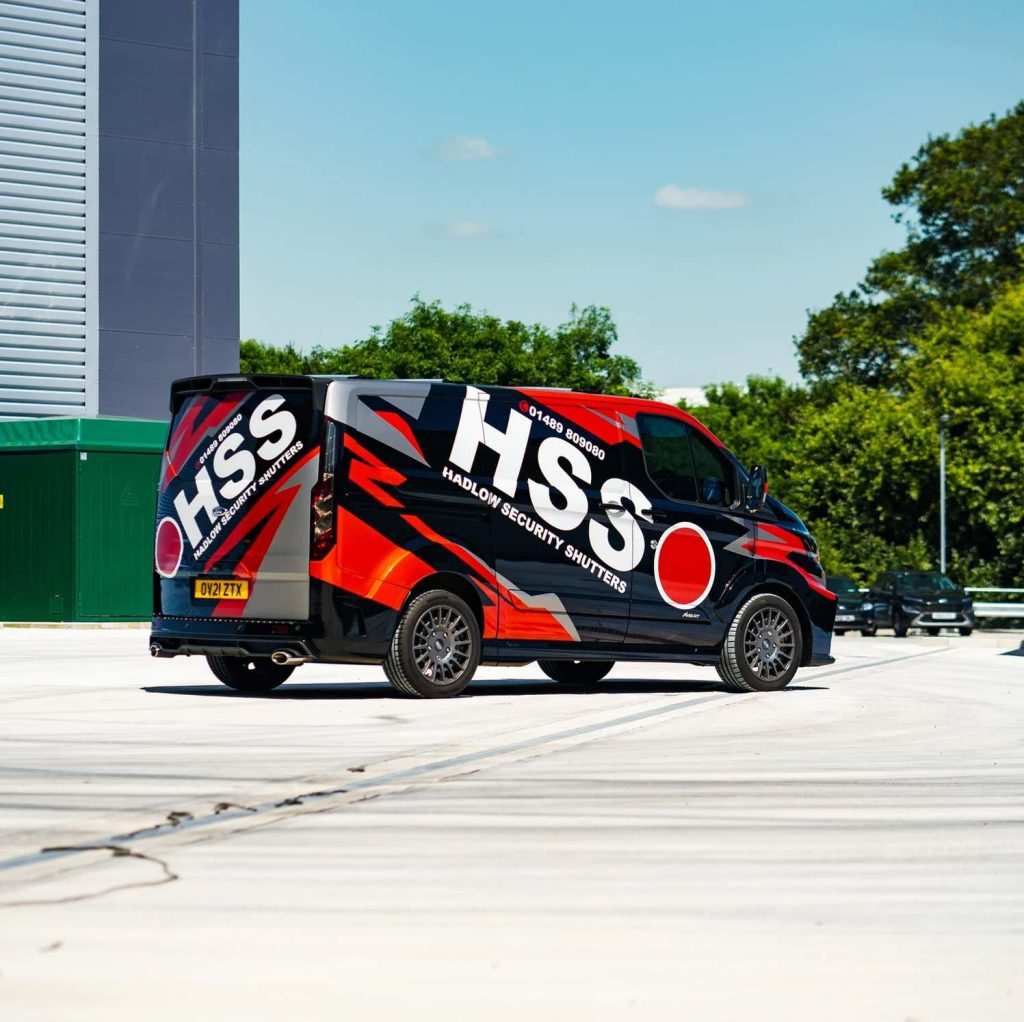 Customised Ford transit parked