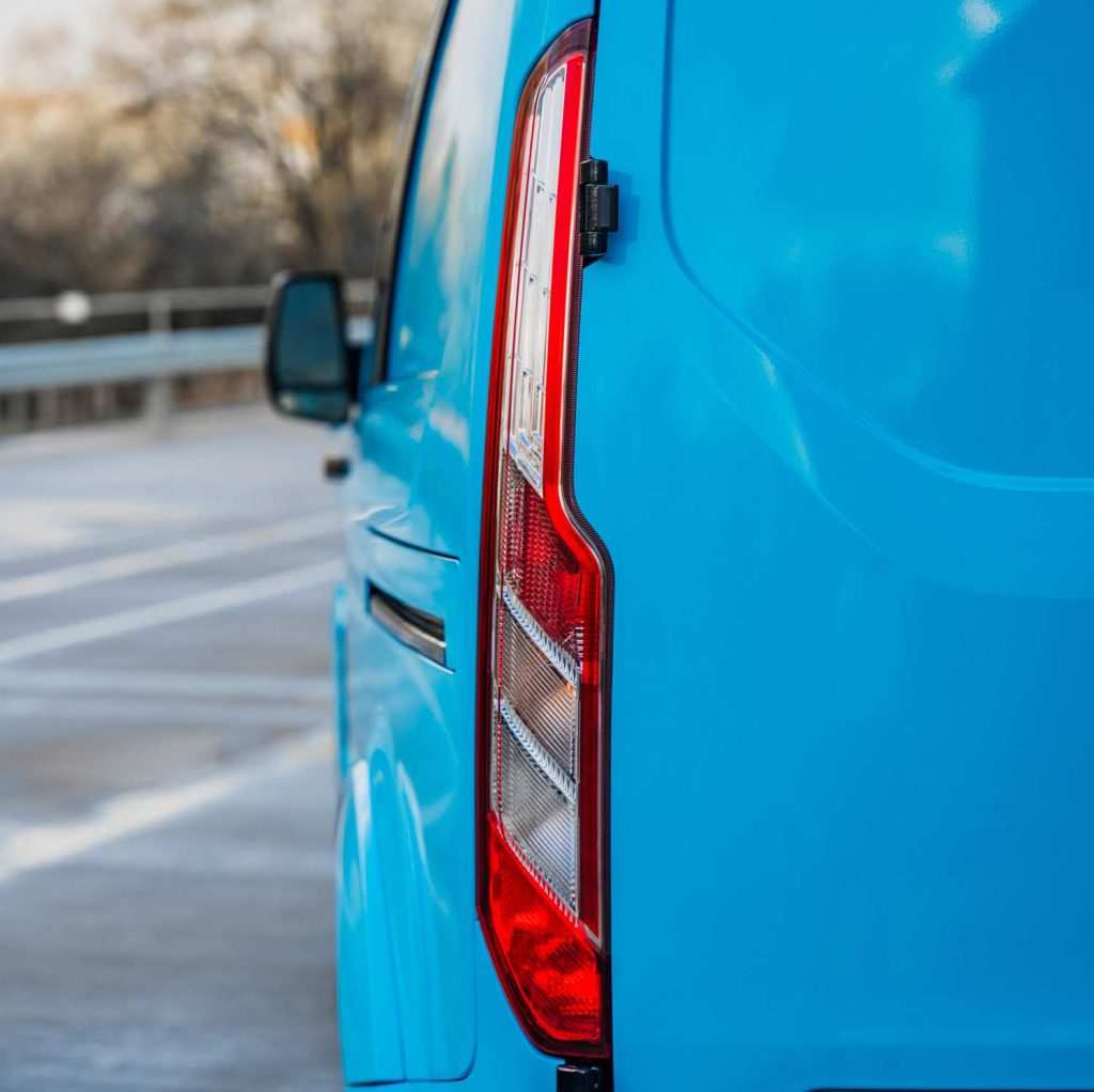 Blue Customised Ford Transit Tail light