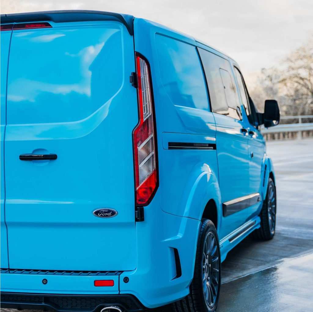Blue customised ford transit
