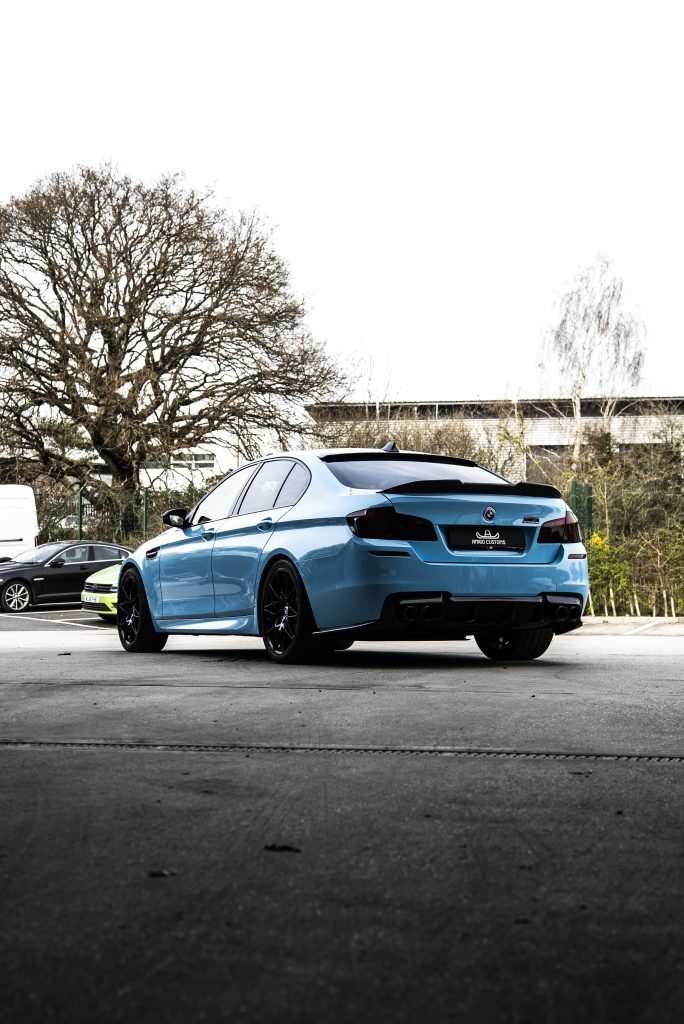 High Gloss Sky Blue wrap under natural daylight