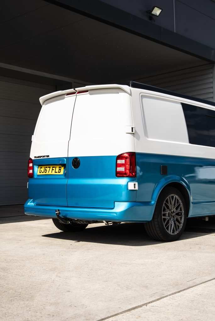 VW T6 with lower half wrap in 3M Gloss Atomic Teal