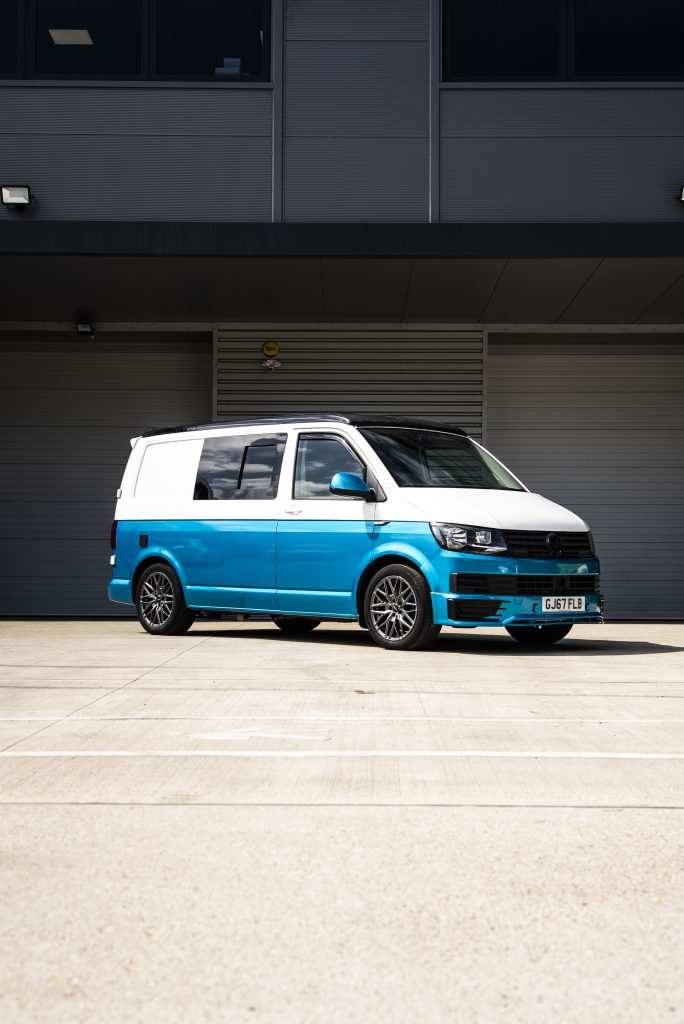 VW T6 with lower half wrap in 3M Gloss Atomic Teal