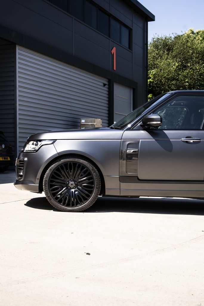 Side profile of Range Rover in satin PPF
