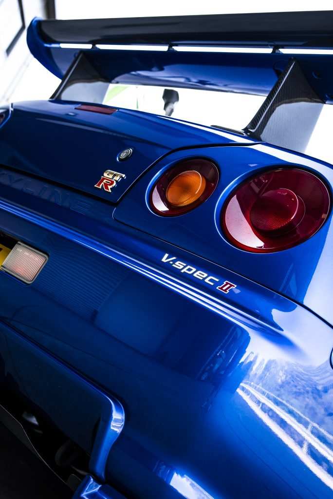 Close-up of Skyline paint protected by PPF