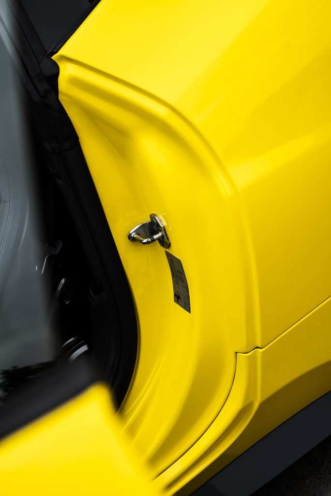 Close-up of 3M High Gloss Bright Yellow finish
