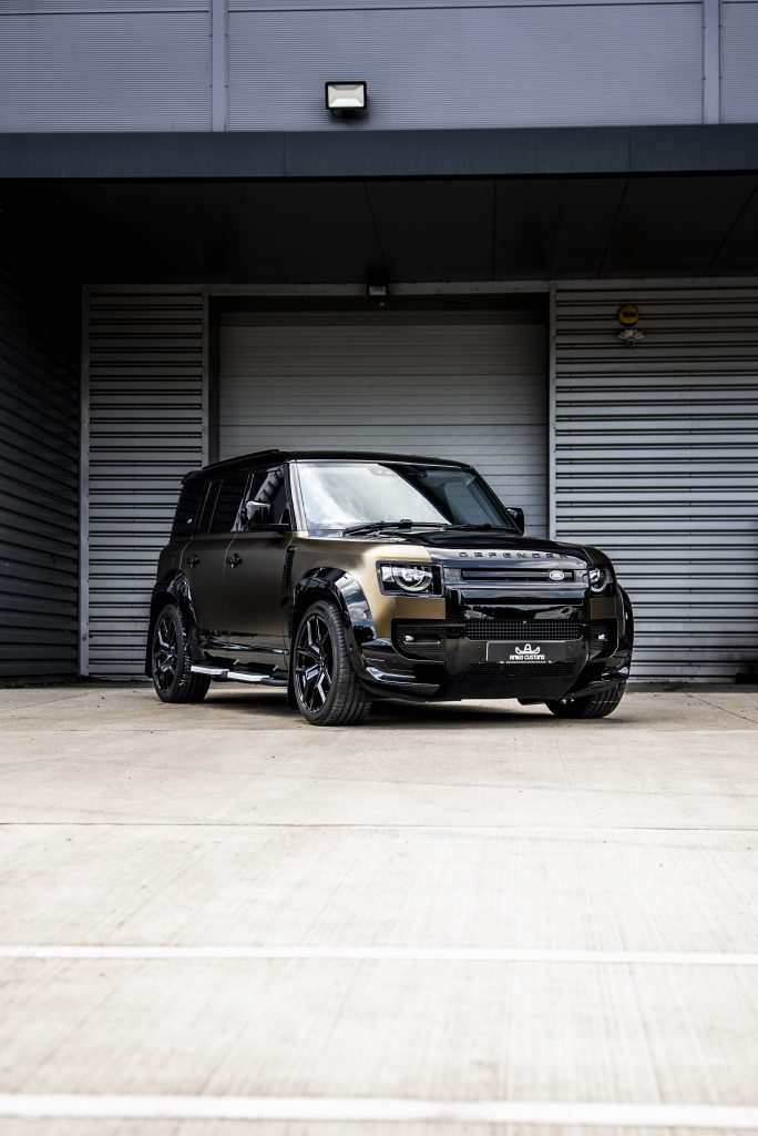 Defender 110 in PWF Matt Bond Gold with Urban Bodykit