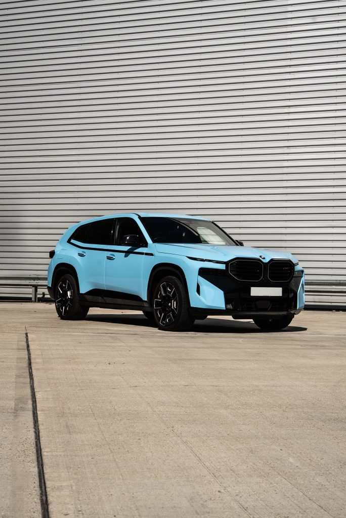 BMW XM in 3M High Gloss Sky Blue