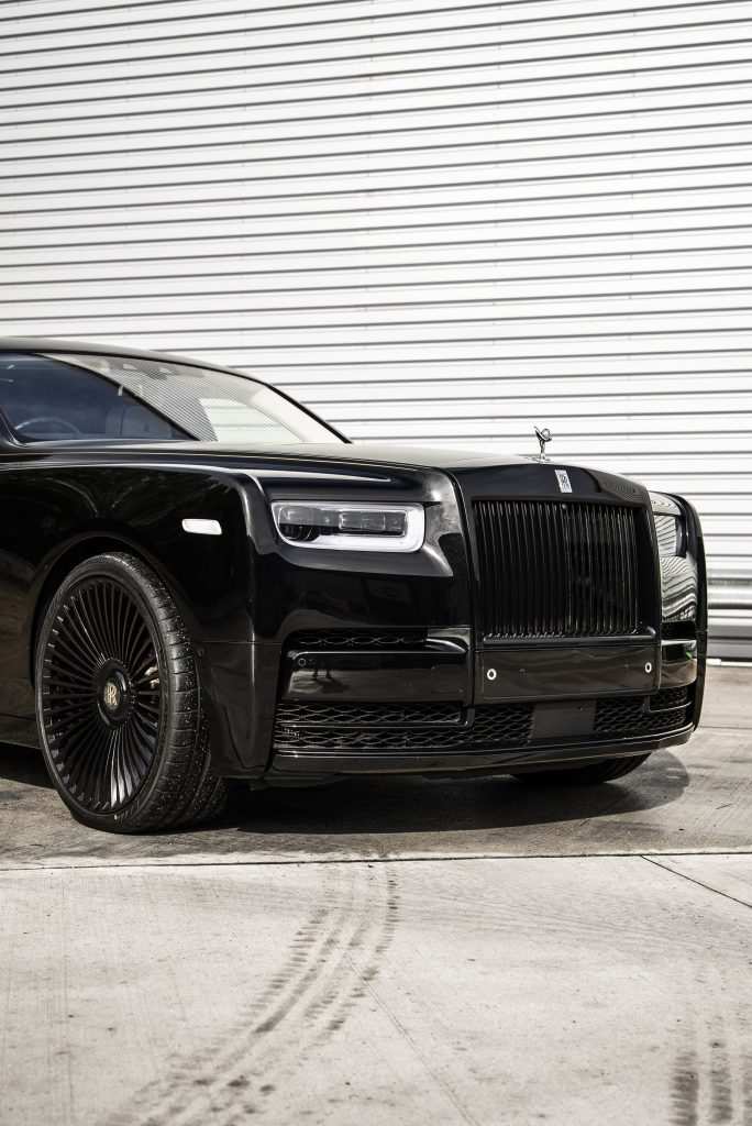 Close-up of gloss PPF and Avery Satin Black finish on Phantom