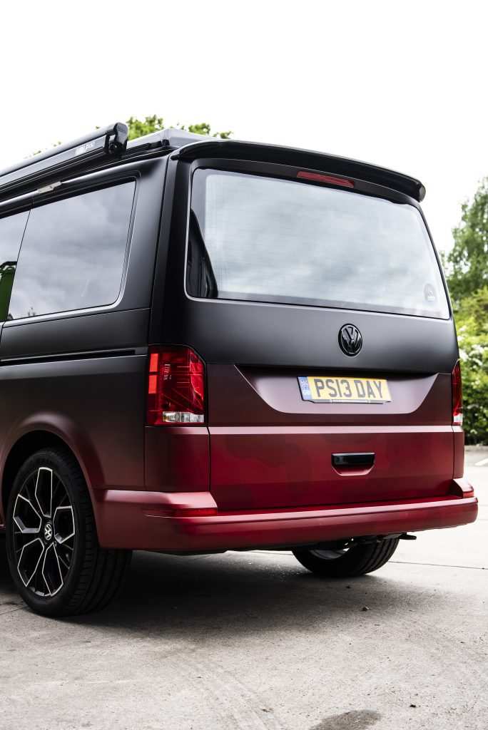 Van wrapped in unique custom vinyl design