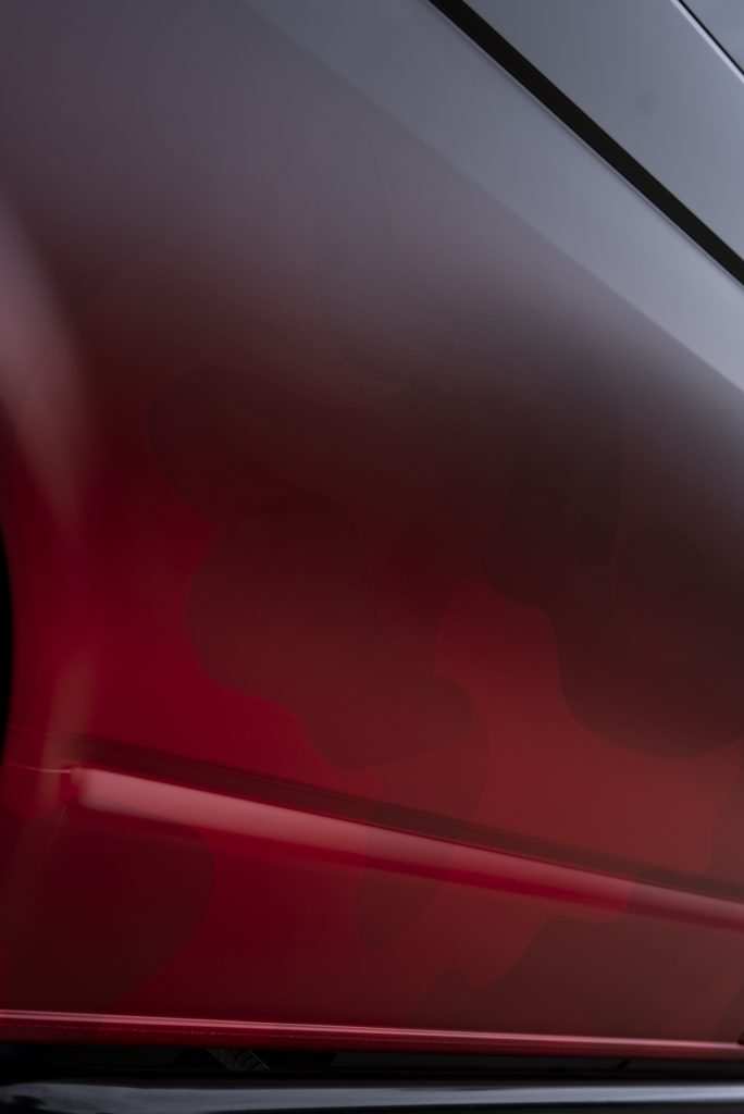 Close-up of VW T6 custom wrap finish