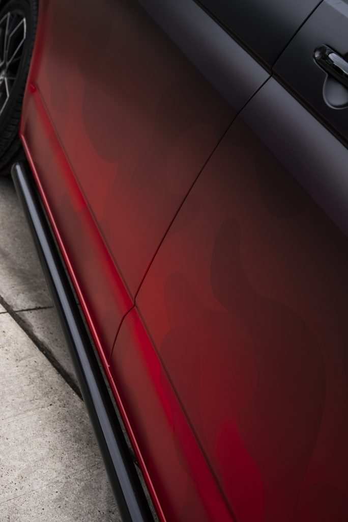 Close-up of VW T6 custom wrap finish